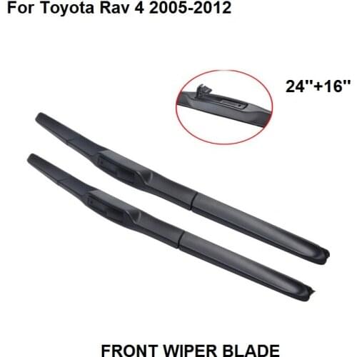 Wiper Blades For Toyota Rav 4 2005-2012 24''+16'' High Quality Natural Rubber Clean Front Windshield