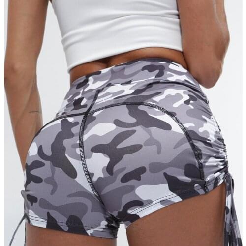 2020 Latest Women Sexy Shorts Hot Printed Camo Slim Shorts Fashion Drawstring Design Sports Leggins High Waisted Shorts Women