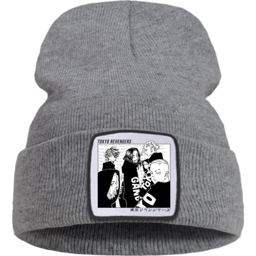 Tokyo Revengers Beanies Hat Japanese Anime Manga Unisex MenS Knitted Hats Cotton Warm Winter Harajuku Hat Colorful Street Cap