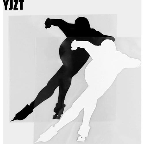YJZT 16.8×16.7CM Short Track Speed Skating Competition Vinyl Decal Car Sticker Personalized Decoration Black/Silver 20A-0255