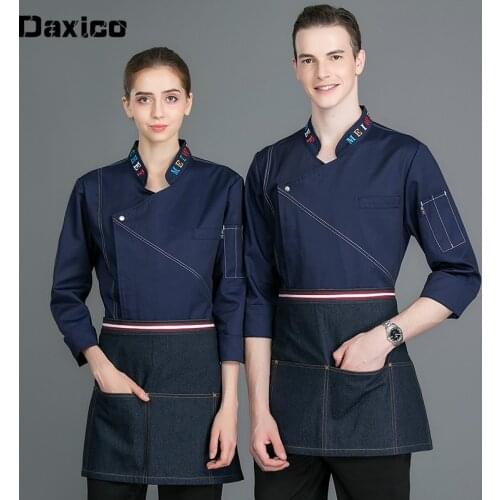 Western Restaurant Autumn Chef Jacket Man Long Sleeve Hotel Cooking Tops Women Fast Food Waiter Uniform Coffee Shop Chef Uniform