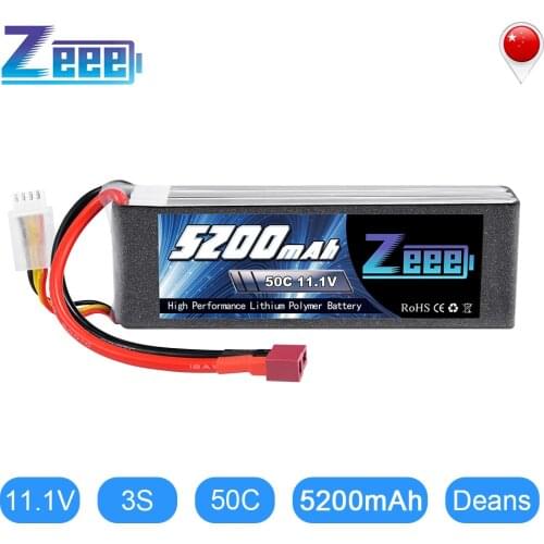 Zeee 3S 5200mAh 50C 11.1V RC LiPo Battery with Deans Plug for RC Car Quadcopter Helicopter Boat RC Airplane