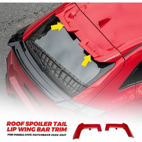 2020-2021 Fit for Honda Civic Hatchback Red Roof Spoiler Tail Lip Wing Bar Trim Car Modification Parts
