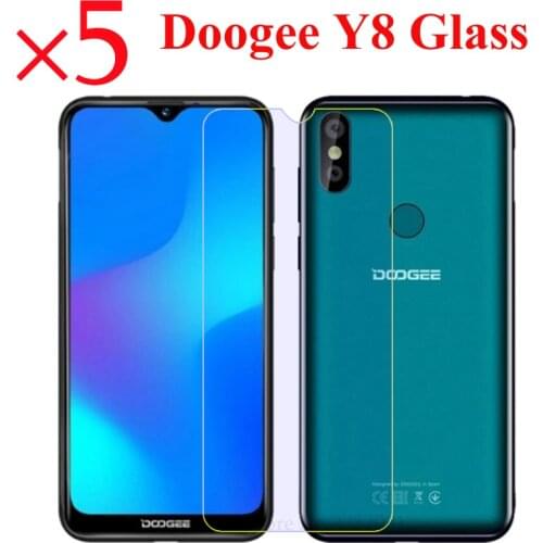 5PCS Tempered Glass For Doogee Y8 Screen Protector Premium Film For Doogee Y8 Y 8 Tempered Glass 6.1Inch