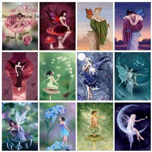 5D Diamond Painting Butterfly Elf Fairy Girl DIY Cross Stitch Kit Mosaic Patch Diamond Embroidery Inlaid Diamond Handmade Gift