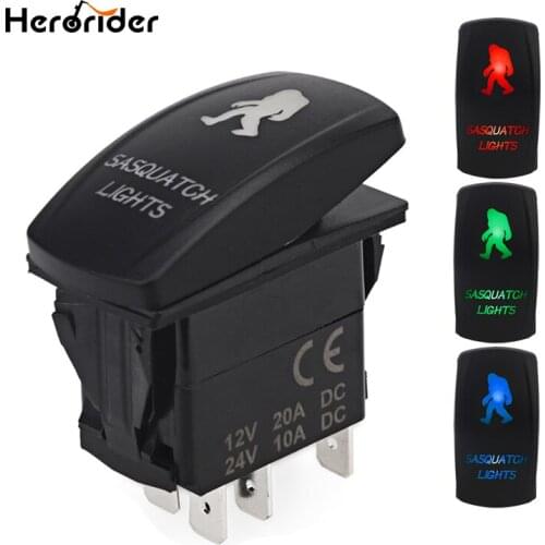 Car Boat Truck Light Toggle Switch 5pin Waterproof 12V 20A Bar Carling Style Blue Rocker SPST ON-OFF Switch New Arrival