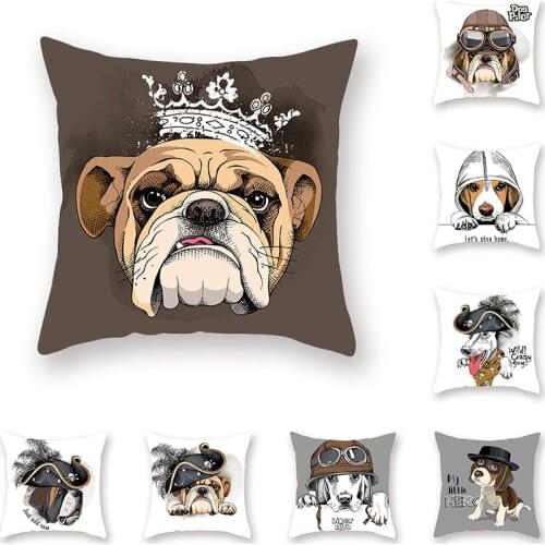 Lovely Dog Cushion Cover Cat Pig Pattern Animal Pillowcases Sofa Seat Bed Living Room Decoration Sweet Home Accessories 45x45cm