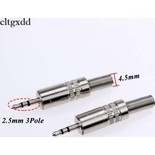 Cltgxdd 10pcs silver 2.5mm Mono Unbalanced Male Plug Jack Solder Audio Cable Connector