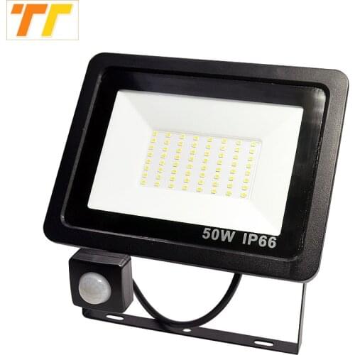 Motion Sensor LED Floodlight 100W 50W 30W 20W 10W Led Flood Light Spotlight Outdoor 220V IP66 Outdoor Wall Lamp Flood Light