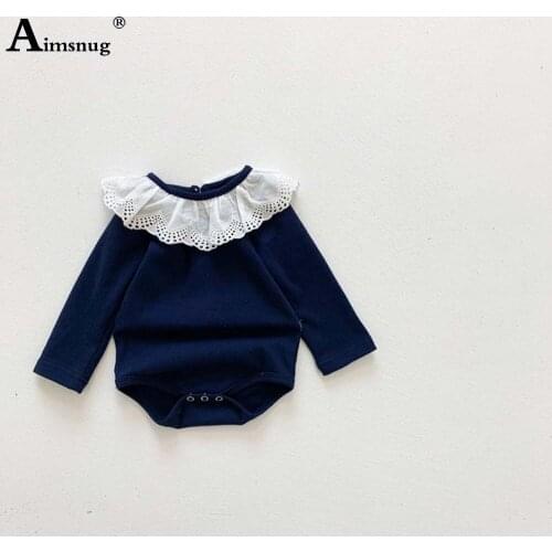 Chidren Toddler Rompers Baby Girls Princess Bodysuits 2021 Patchwork Lace Guaze Tops Autumn Sweet Birthday Playsuit Kids Clothes