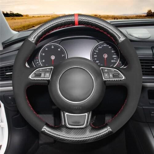 DIY Anti-Slip Wear-Resistant Steering Wheel Cover For Audi A4 B8 Avant A5 8T A6 C7 A7 G8 A8 D4 Car Interior Decoration