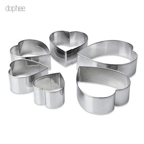 Dophee 12pcs/set Cookie Biscuit DIY Mold Heart Shape Cutter Baking Mould Tools Stainless Steel