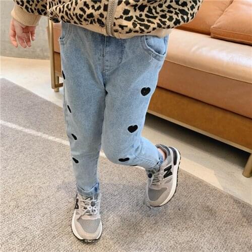 IENENS Autumn Jeans Trousers For Baby 1 2 3 4 Years Toddler Girl Denim Pants Children Kids Loose Long Pants Bottoms Clothing