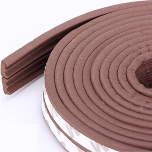 EPDM Rubber Self-adhesive Gasket Foam Strip for Cabinet Closet Sliding Sash Door Window Seals 9 x 4mm Brown
