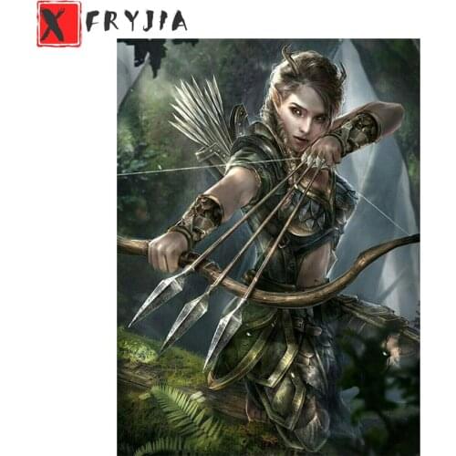 Hot selling home art Full square Round drill Diamond embroidery Elf Warrior 5D DIY diamond Painting Cross Stitch Mosaic