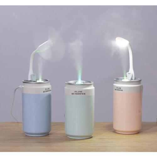 Hot Air Humidifier Aromatherapy Diffuser Can Shaped USB Cool Mist Maker Purifier Atomizer for Car Bedroom Living Room Office