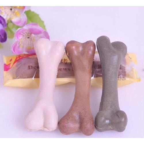 1pc 9cm Pet Reward Dog Snacks Molars Rod Leather Bone Toys Dog Clean Teeth Healthy Stick Random Send