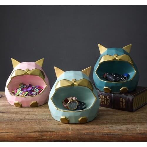 Ceramic Creative Geometric Cat Storage Piggy Bank Doll Home Decoration Sculpture Nordic Artist Home Decoration Storage Accessori