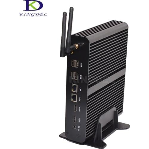 Kingdel Home Theater Personal Computer Intel 5th i7 Broadwell NUC 4K HTPC Fanless Mini Box PC 8G RAM 256G SSD Wifi Dual LAN+HDMI