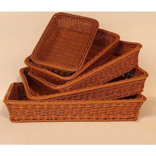 Imitation Rattan Bread Basket Home Storage Basket Basket Washing Basket Fruit Rattan Basket