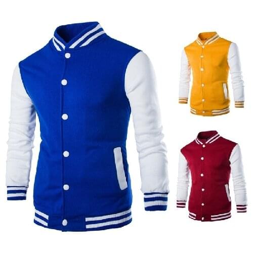 Fashion Mens Varsity Jacket College University Letterman Baseball Coat Outfits Coat Plus Size Tops Male Leisure Jacket
