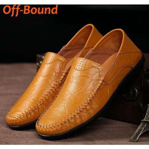 Off-Bound Mens Casual Shoes 2021 Men Leather Loafers Flats Male Driving Shoes Soft Moccasins Footwear Slip-On Walking Shoes 47
