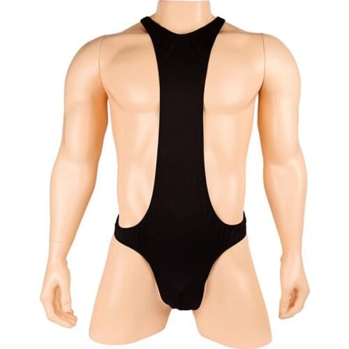 Male Sexy Lingerie Jockstraps Teddies Stretchy Swimsuit Jumpsuit Men Gay Mankini Erotic Underwear Beach Thong Leotard Bodysuit