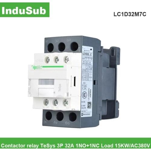 New Original LC1D32M7C Contactor relay TeSys 3P 32A 1NO+1NC Load 15KW/AC380V Standard TeSys LC1D