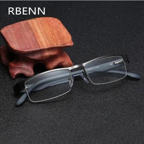 RBENN Men Business Reading Glasses Vintage Metal Half Frame Presbyopia Eyewear Male Reading Glasses +1.25 1.75 2.75 3.75 5.0 6.0