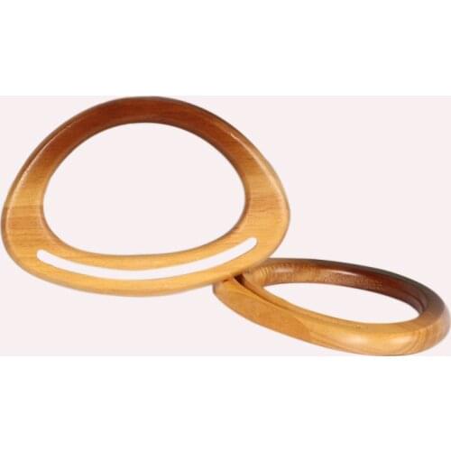 One Pair 17cm Oval Wooden Bag Handle Diy Handbag Accessoires Wooden Purse Frame Hanger Solid Wood Obag Handles High Quality
