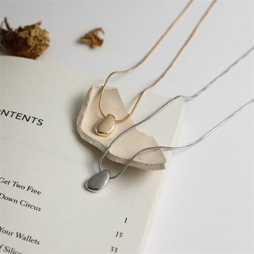 Origin Summer Minimalist Water Drop Gold Silver Color Pendant Necklace for Women Creative Irregular Metal Necklace Jewelry