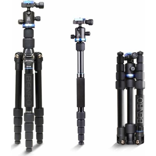 Berno New IF19 Aluminum Portable Tripod Kit Professional Travel Photography Tripod Removable Tripod With Head For Digital Camera