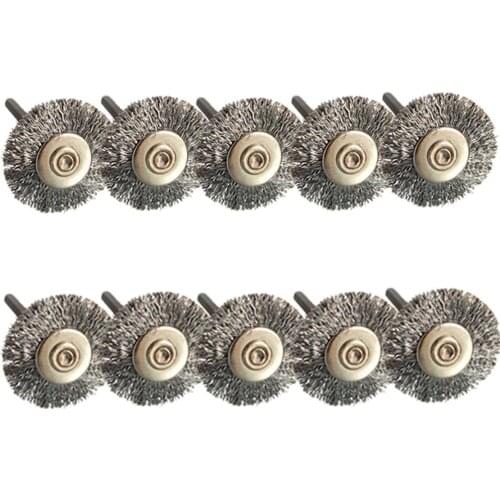 10pcs /lots 25mm Diameter Wire Wheel Polish Brushes For Rotary Grinder Accessory Tool