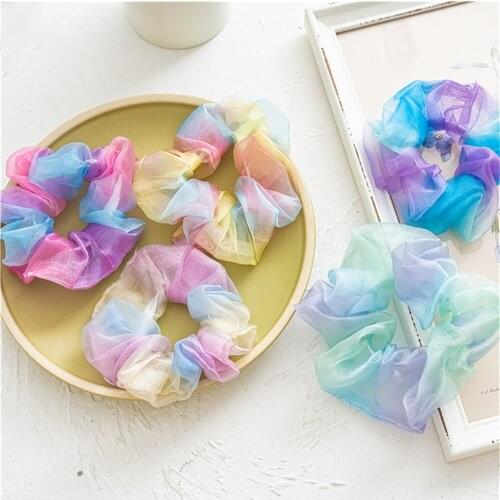 Ties Ponytail Multicolor Handmade Accessories Elastic Hair Headband Tie Dyed Hairband