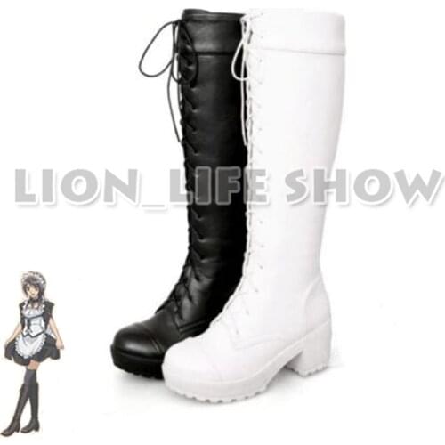 Kaichou Wa Maid-Sama Ayuzawa Misaki Love live Black White cosplay shoes Boots