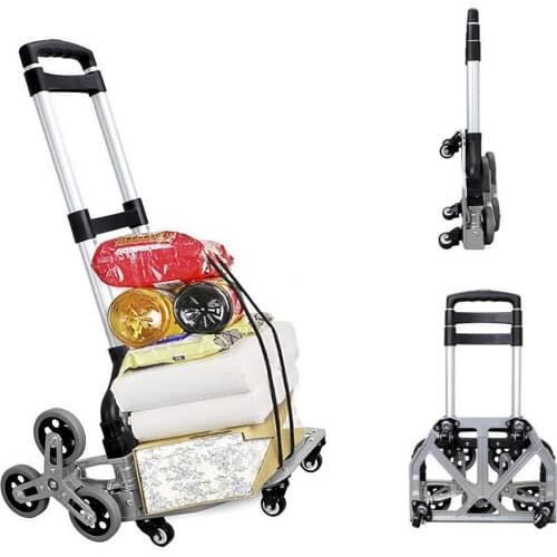 Hand Trolley Cart Wheels-Trailer Transport with Truck Cargo Upstairs Folded Climbing