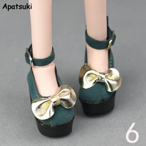 Dark Green Bowknot Fashion Shoes For 1/4 BJD Doll Shoes High-heel Tie Shoes For 45-50cm XINYI Doll 1:4 Dolls Accessories