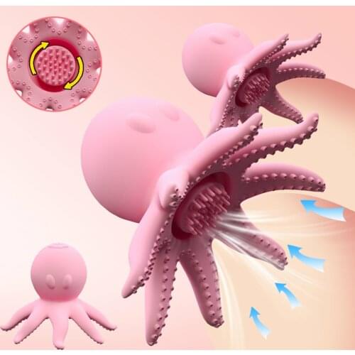 Rotating Nipple Stimulator Vibrator Female Breast Enlargement Nipples Massager Clit Vibrator Adult Sex Toys For Women USB Charge