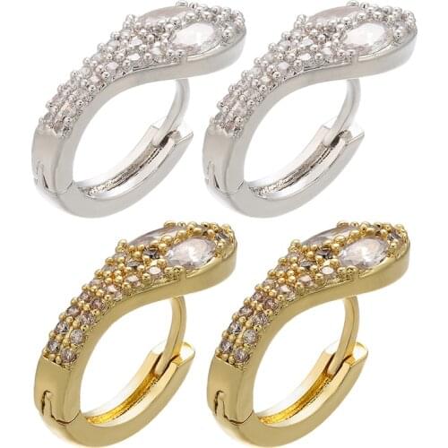 ZHUKOU 15x18mm New Fashion Crystal Earrings Metal women Ear Ring Girls Jewelry Earrings Party Gifts model:VE77