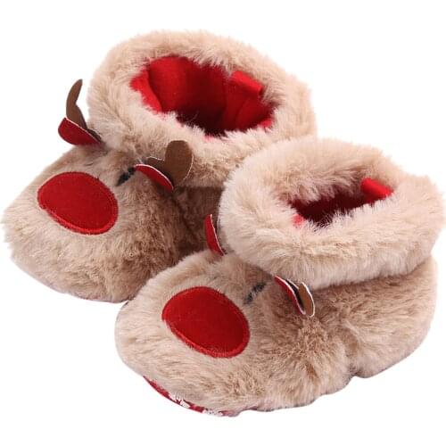 Winter Baby Girls Boys Keep Warm Shoes Muply Christmas Elk First Walkers Anti-slip Newborn Toddler Infant Girl Footwear Shoes