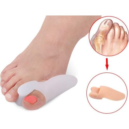 2pcs=1pair Daily Use Silicone Toe Bunion Corrector Protector Foot Care Finger Toe Separator Hallux Valgus Toe Pedicure Tools
