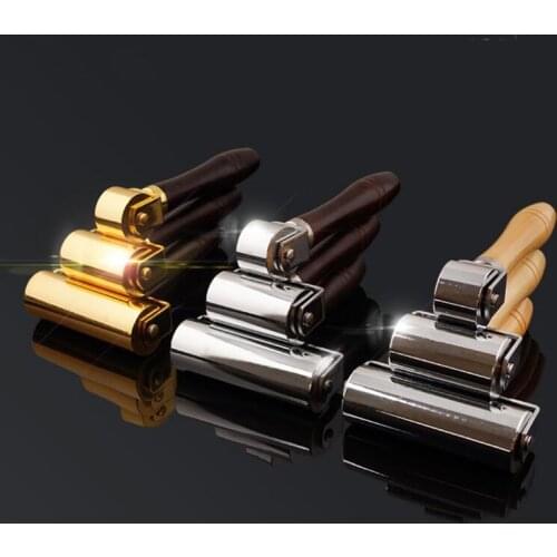 26/60/100mm Leather Glue Edges Laminating Wheel Leather Craft Roller Craft Handmade Smoother Creaser Tool DIY Golden/brown