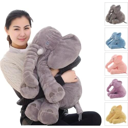 40/60cm Height Large Plush Elephant Doll Toy Kids Sleeping Back Cushion Cute Stuffed Elephant Baby Accompany Doll Xmas Gift