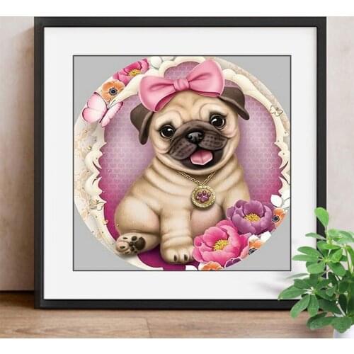 5d DIY Full Resin Diamond Painting Cute Dog Crystal Needlework Diamond Embroidery Animal Children Gift