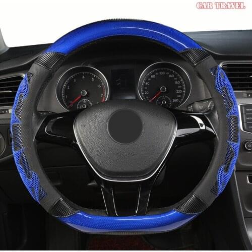 CAR TRAVEL Microfiber Leather Car Steering Wheel Cover For Fiat 500 500X Ducato Grande Punto Tipo Panda Freemont Bravo Stilo