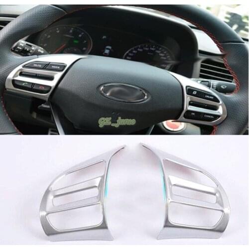 Car Styling Auto Accessories Interior Steering Wheel Button Cover Trim for Hyundai Elantra Avante 2016 2017 2pcs