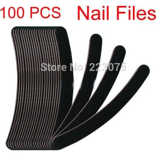 Black Curve Sanding Files Buffing Block Grit File for Nail Art Tips Buffer Buffing Manicure Tool DIY 100 PCS/lot