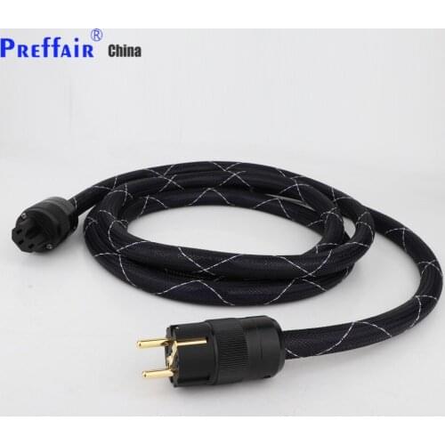 D516FF 8N Copper SCHUKO Power Cable Gold plated EUR power plug cable hifi power cord cable for DVD CD AMP