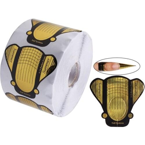 500Pcs/roll Nail Form Sticker UV Gel Nail Art Tip Extension Guide Tools for Salon Nails Form
