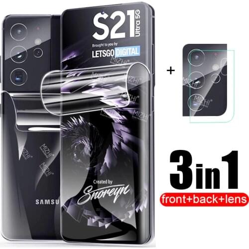 100D Hydrogel Film For Samsung Galaxy S21 Ultra S20 FE Plus S20Ultra Back Screen Protector For Samsung S 20 21 5g Camera Glass